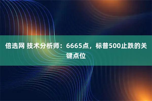 倍选网 技术分析师：6665点，标普500止跌的关键点位